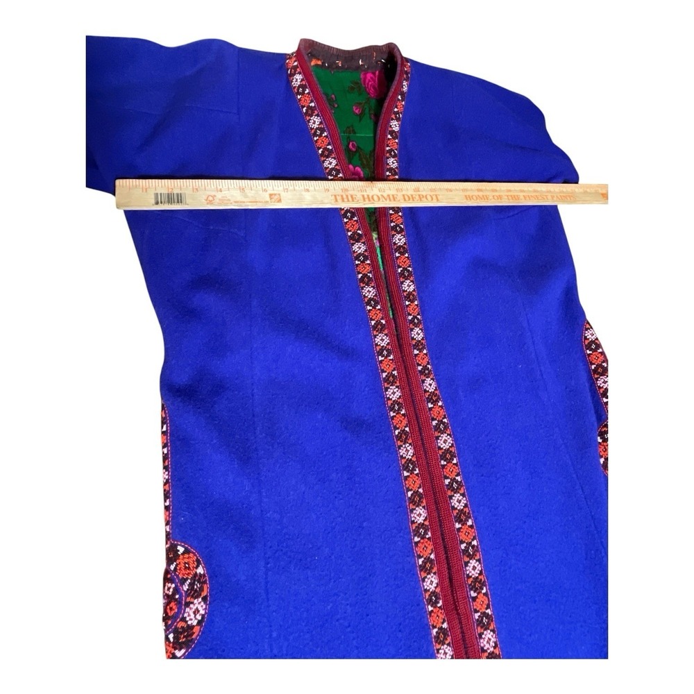 Turkmen Silk Embroidered Coat and Chapan, Antique Kaftan, Kimono, Wool Silk Embr - Picture 7 of 8